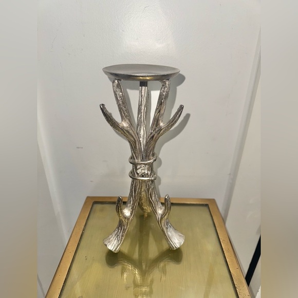 Silver Twig or Antler Candlestick Candle Holder - Picture 2 of 8